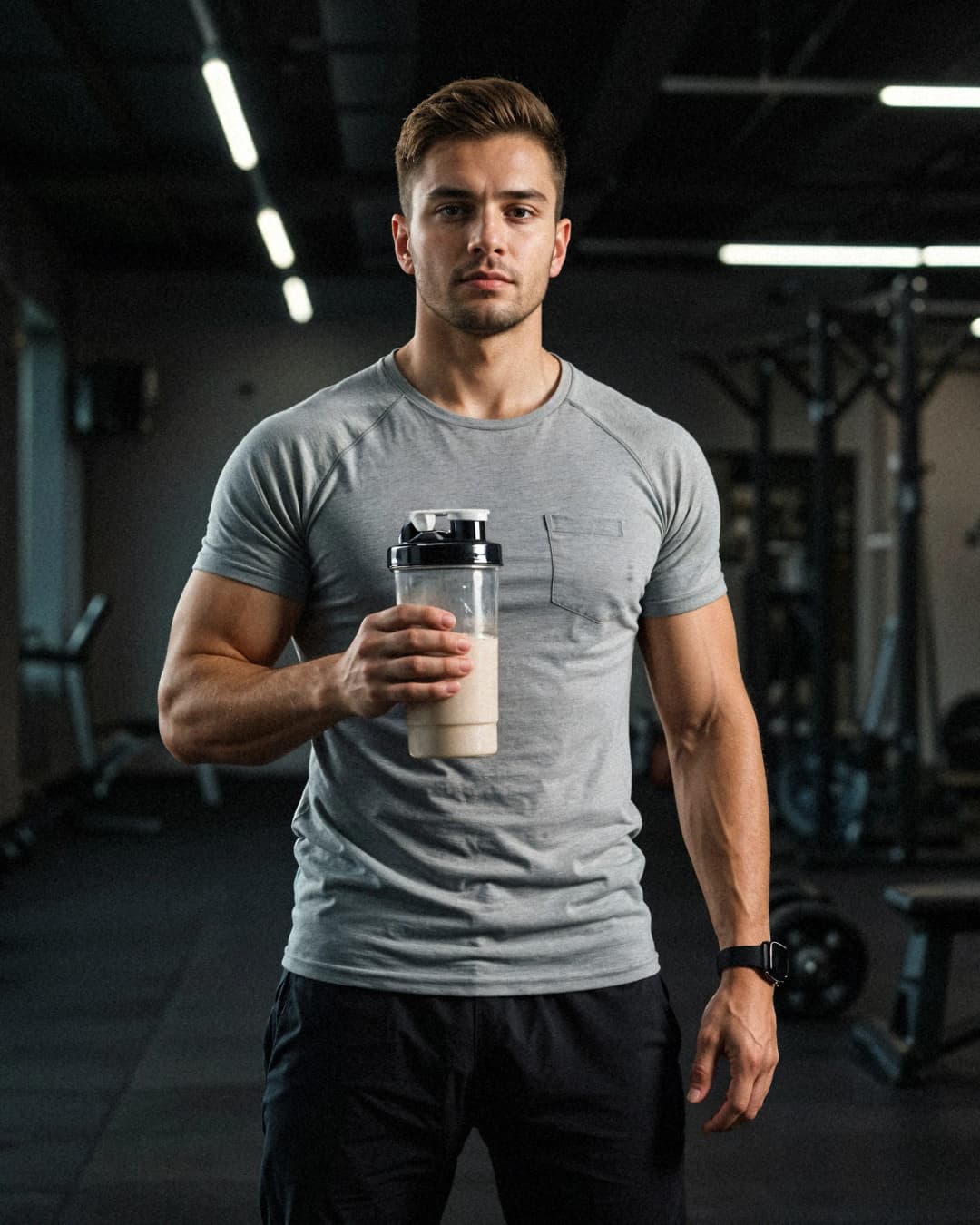 Rafael Costa, personal trainer da MovePrime, auxiliando um aluno durante o treino